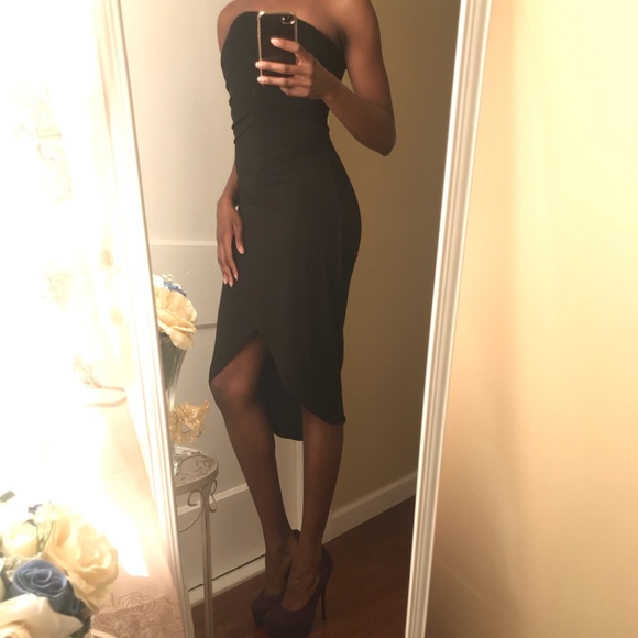 ✨HP!✨NWT Almost Famous Strapless Highlow Dress S - Picture 4 of 9